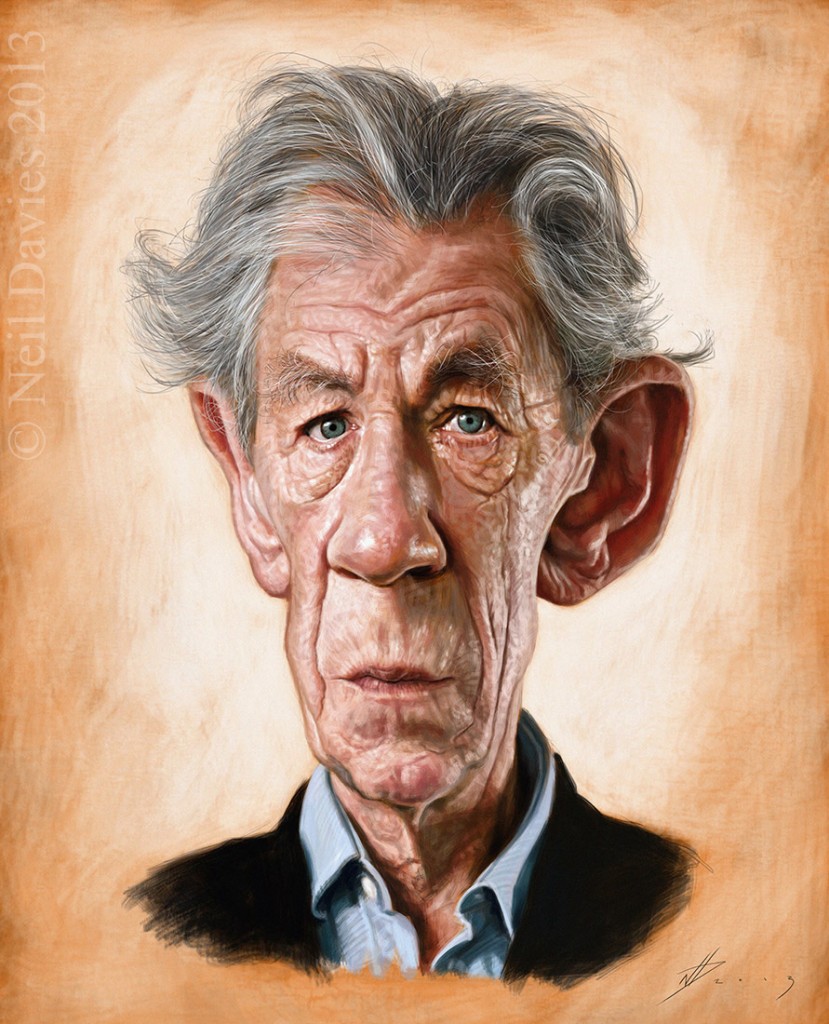 Caricatura de Ian McKellen