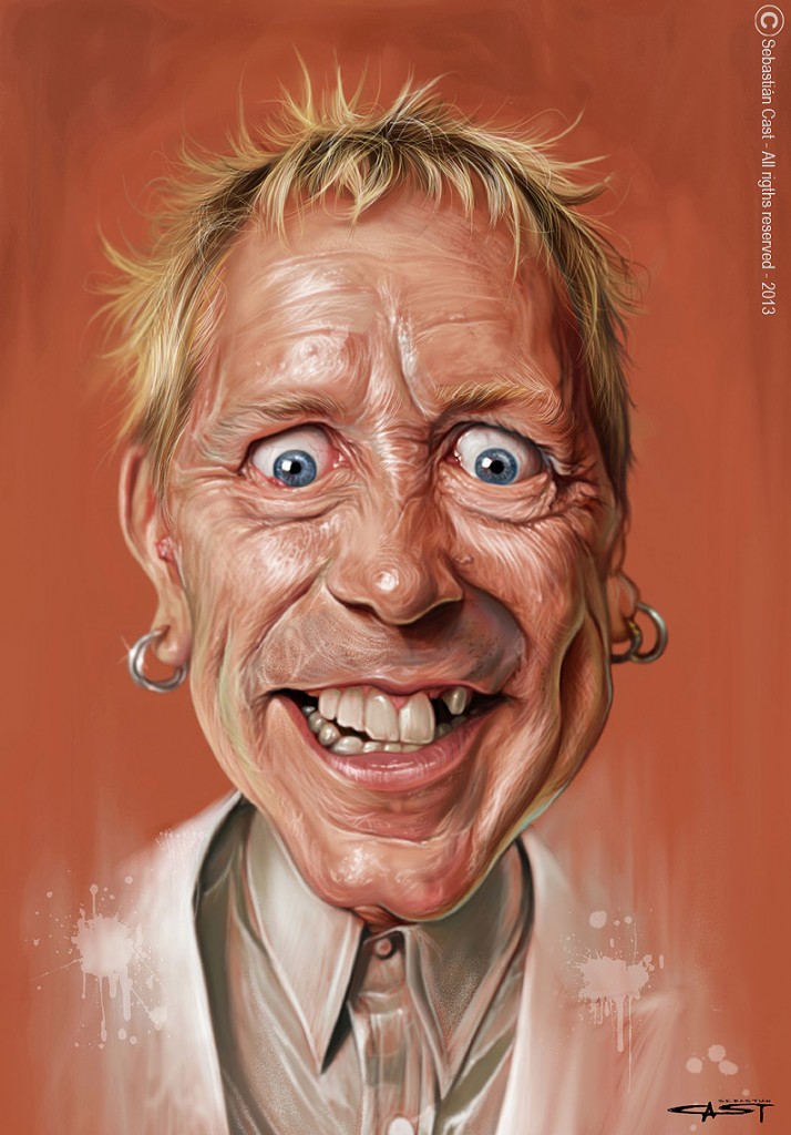 Caricatura de Johnny Rotten