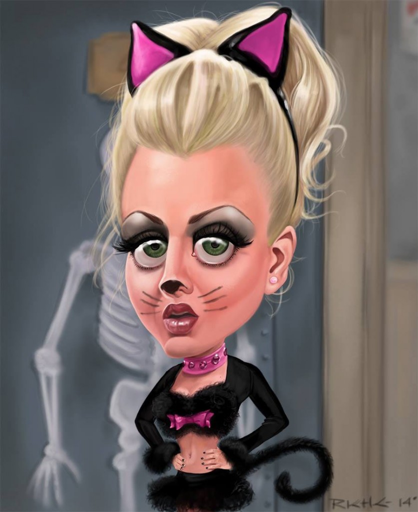 Caricatura de Kaley Cuoco