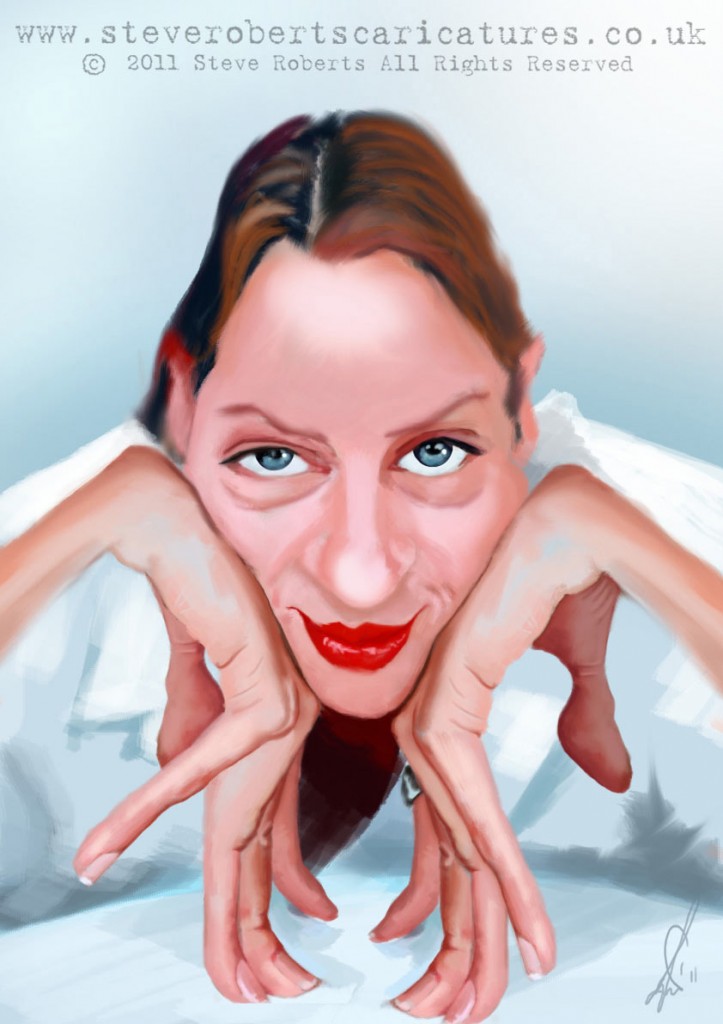 Caricatura de Uma Thurman