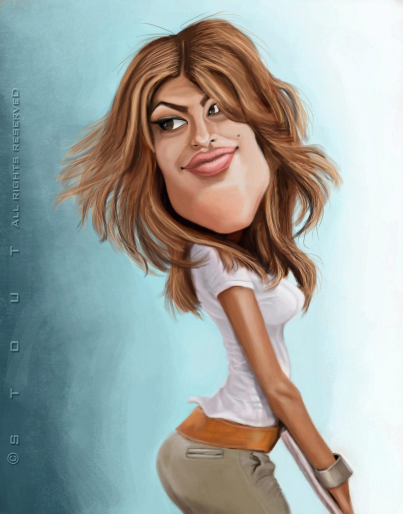 Caricatura de Eva Mendes